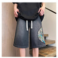 Load image into Gallery viewer, [WRZB Series] ★Chinese-style pants★ 2 colors, embroidered shorts, short pants, bottoms, unisex, men's, large size, denim
