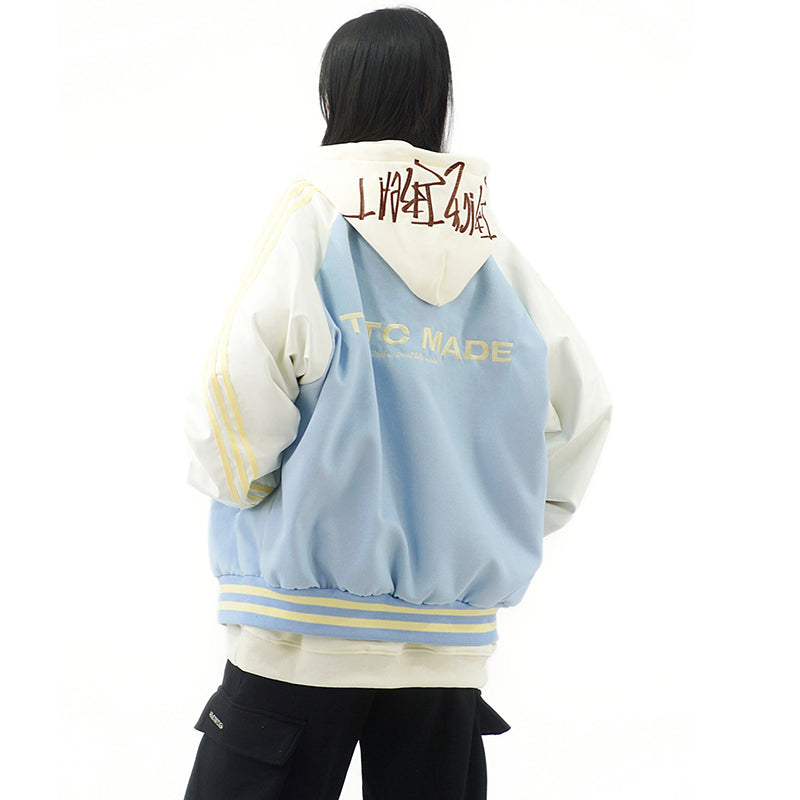 [Amoeba Series] ★Stadium Jacket★ 2color Jacket Switching Color Scheme Unisex Men's Stylish Casual