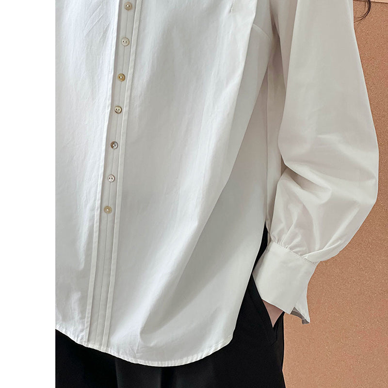 [Tachibana Series]★Shirt★ Tops, long sleeve shirts, women's, improves temperament, simple, white, easy to match