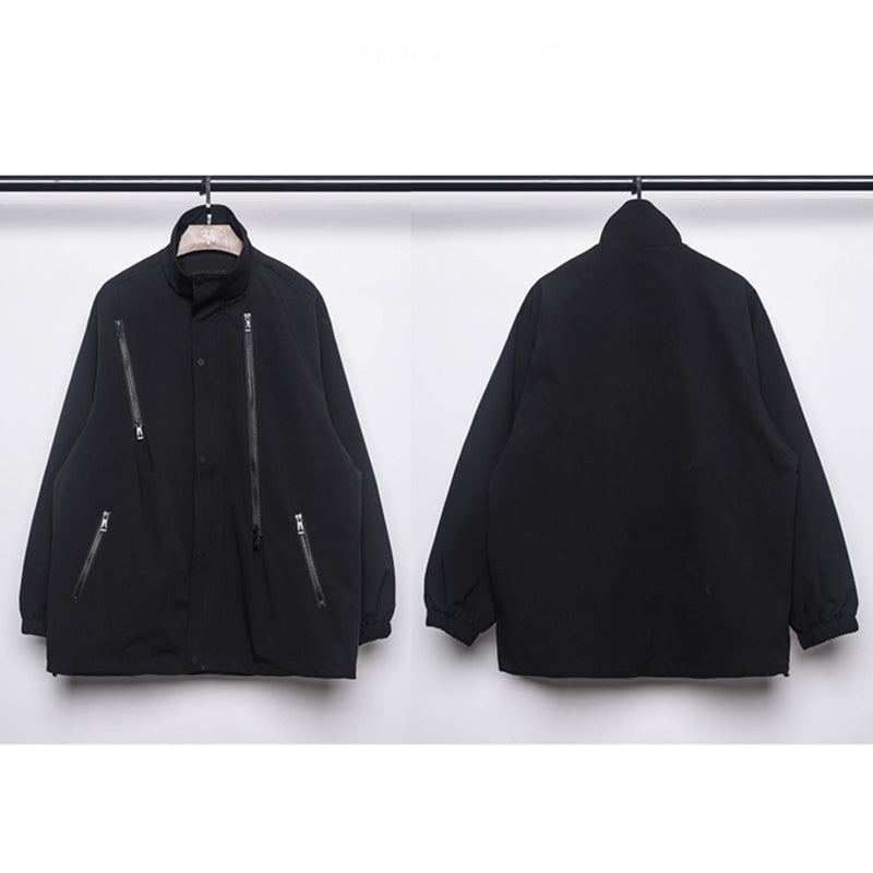 [WL Series]★Jacket★ Outerwear Unisex Men's Casual Unique Casual Black Black