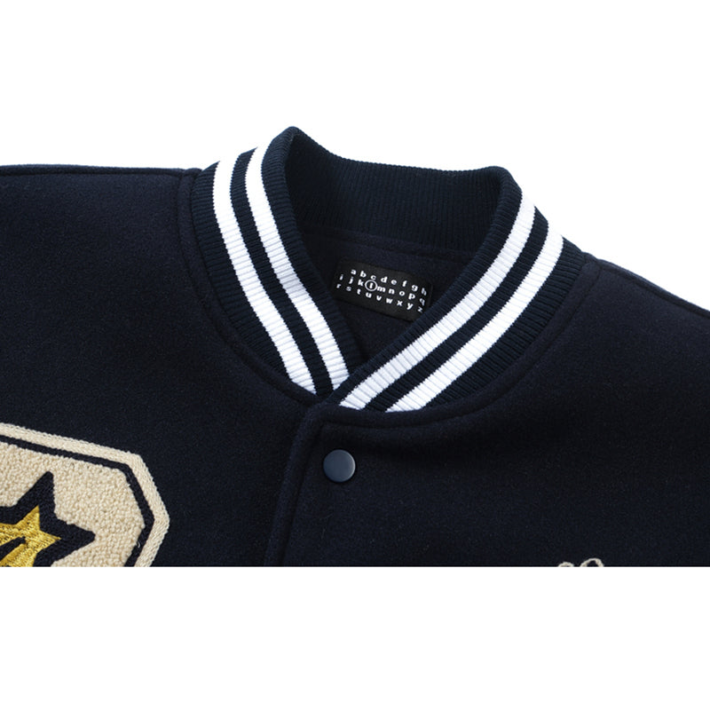 [Satoru Series]★Jacket★ Stadium jacket outerwear, unisex, men's, navy, stylish, easy to match