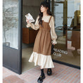 Gallery viewerに画像を読み込む, 【KUKUシリーズ】★ワンピース★ フェイクレイヤード レトロ 長袖 レディース デート 秋服 合わせやすい
