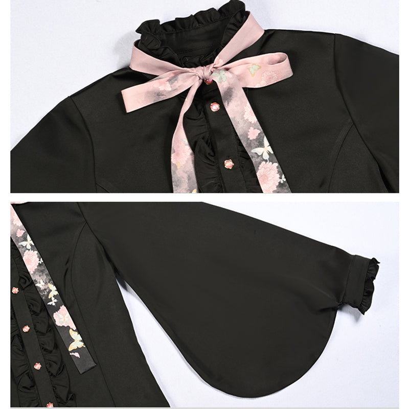 [Kokaisha---Butterfly Gin Series] ★Chinese-style top★ Happi coat, outerwear, unique, embroidered, butterfly, retro, easy to match