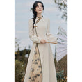 Load image into Gallery viewer, [Hanamori Series]★Chinese style dress★ Improved Chinese dress, fake layered, cute Chinese clothing
