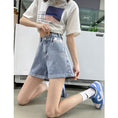 Load image into Gallery viewer, [Flower Series] ★Shorts★ Shorts Pants Denim 2color Easy to match Summer SML Blue Black
