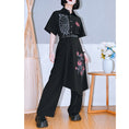 Load image into Gallery viewer, [Kokaisha Series] ★China style pants★ Chiffon gaucho pants Spring/Summer Loose Black Black SML XL
