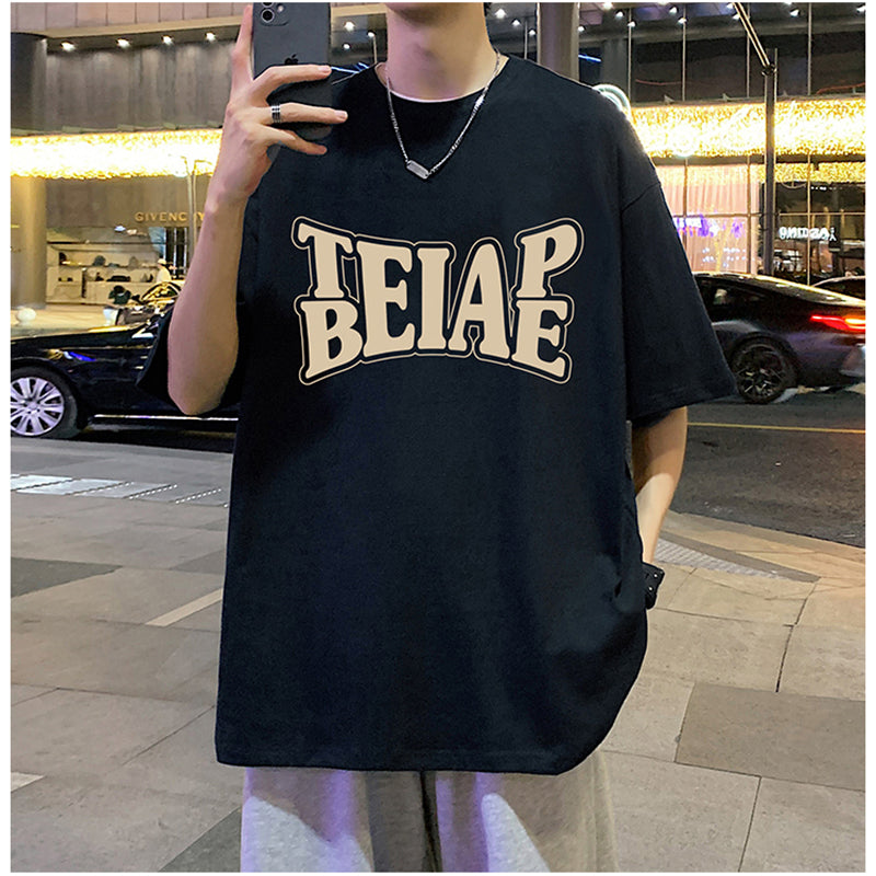 【FIZZEシリーズ】★Tシャツ★ 6color トップス 半袖 男女兼用 メンズ 大きいサイズ コットン アルファベット 黒 白 赤 灰 黄