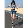 Load image into Gallery viewer, [Flower Series] ★Shorts★ Shorts Pants Denim 2color Easy to match Summer SML Blue Black
