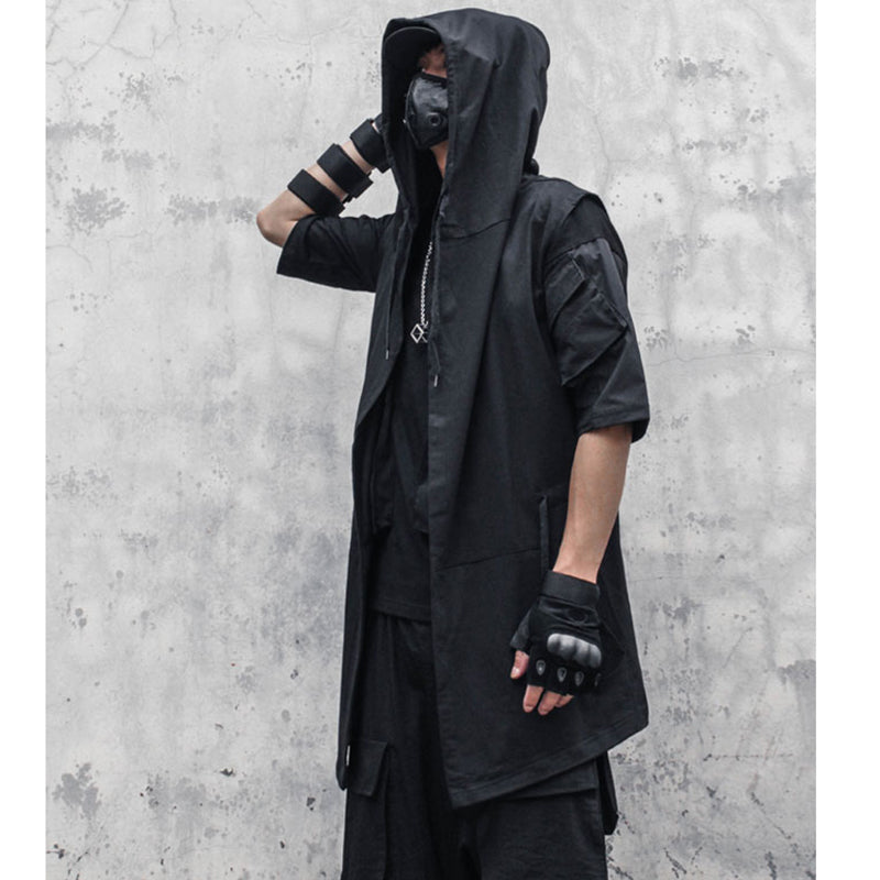 [WL Series] ★Outer★ Short sleeve type or long sleeve type Cloak with hood Unisex Men's Large size