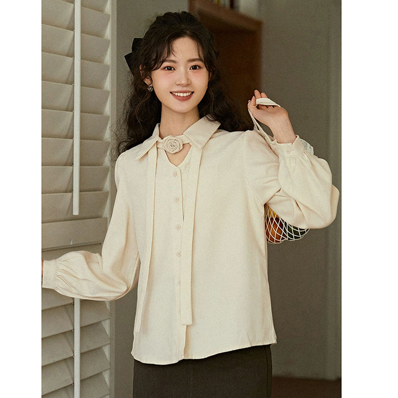 [MUTU Series]★China Style Shirt★ 2color Tops Long Sleeve Shirt Embroidery Women's Chinese Clothing Improves Temperament