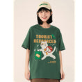 Gallery viewerに画像を読み込む, 【Funkyapeシリーズ】★Tシャツ★ 6color トップス 半袖 レディース コットン 猫 ねこ ネコ 猫柄 黒 青 緑 赤
