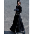 Load image into Gallery viewer, [Yunman slanted hairpin series] ★China style skirt★ Skirt with chain Bottoms Long skirt Chinese clothes Slimming black Black
