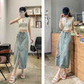 Load image into Gallery viewer, [TUANTUAN Series] ★Chinese-style skirt★ Denim skirt Bottoms Embroidery Women's Easy to match
