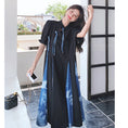 Load image into Gallery viewer, [YANYAN series] ★Chinese style dress★ Switching, fake layered, Chinese buttons, black
