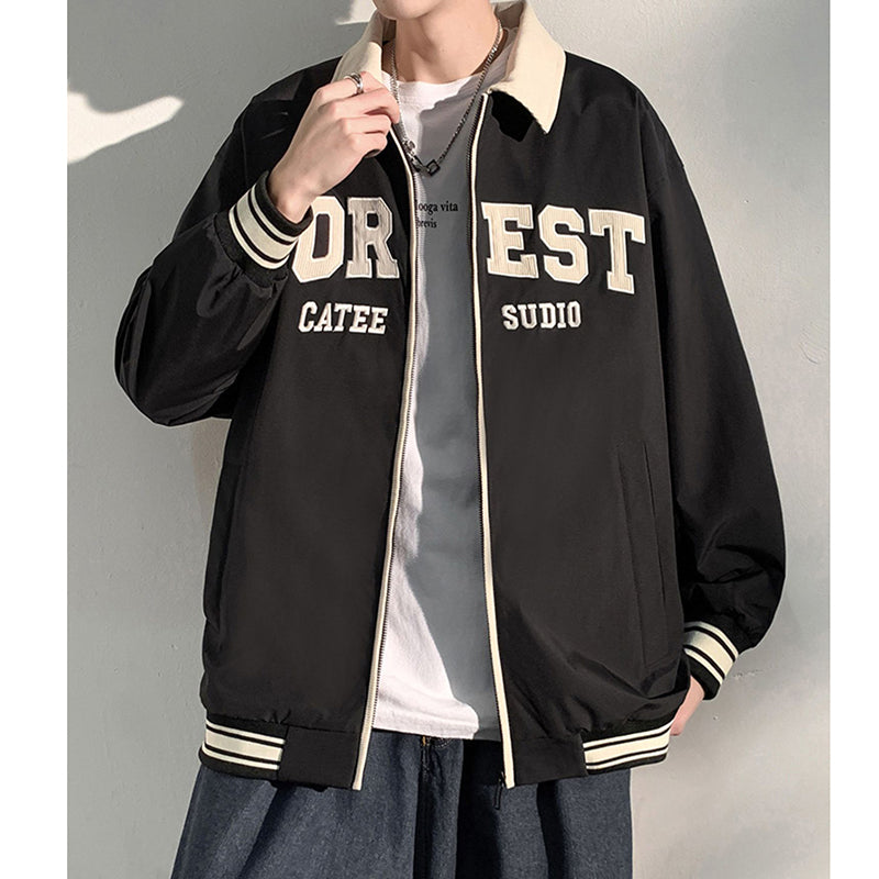 [DFBL Series]★Jacket★ 4color Outerwear Unisex Men's Color Scheme Alphabet Casual