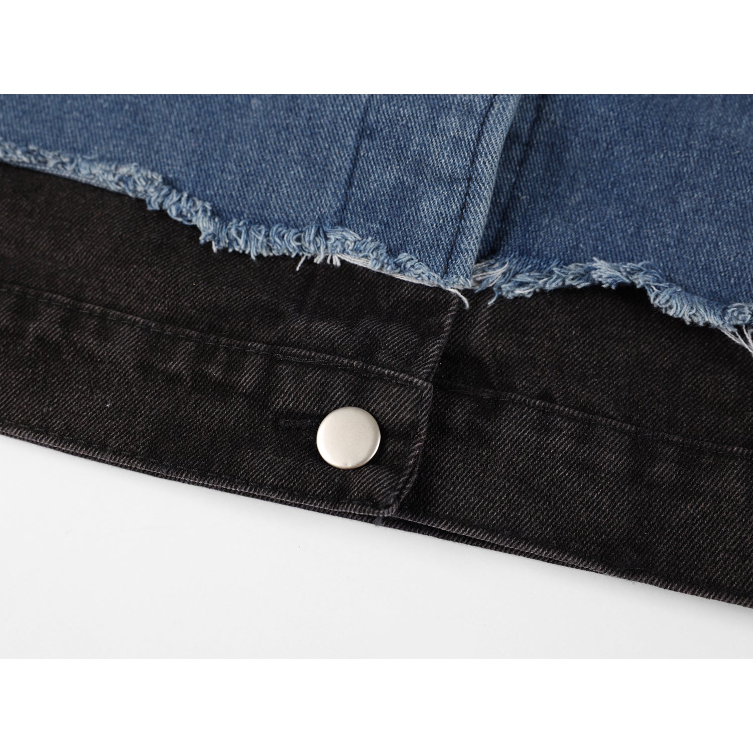 [LHSEN Series] ★Outer★ Jacket Switching Denim Easy to match with design Blue Blue