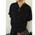 Load image into Gallery viewer, [Sameuoo Series] ★Chinese-style top★ Shirt, short sleeves, stylish design, black, casual, easy to match
