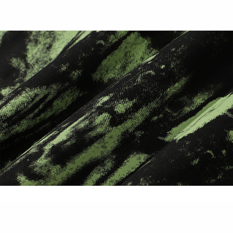 [KUBA Series]★Shirt★ 2color Tops Long Sleeve Shirt Unisex Men's Tie-dye Black Green