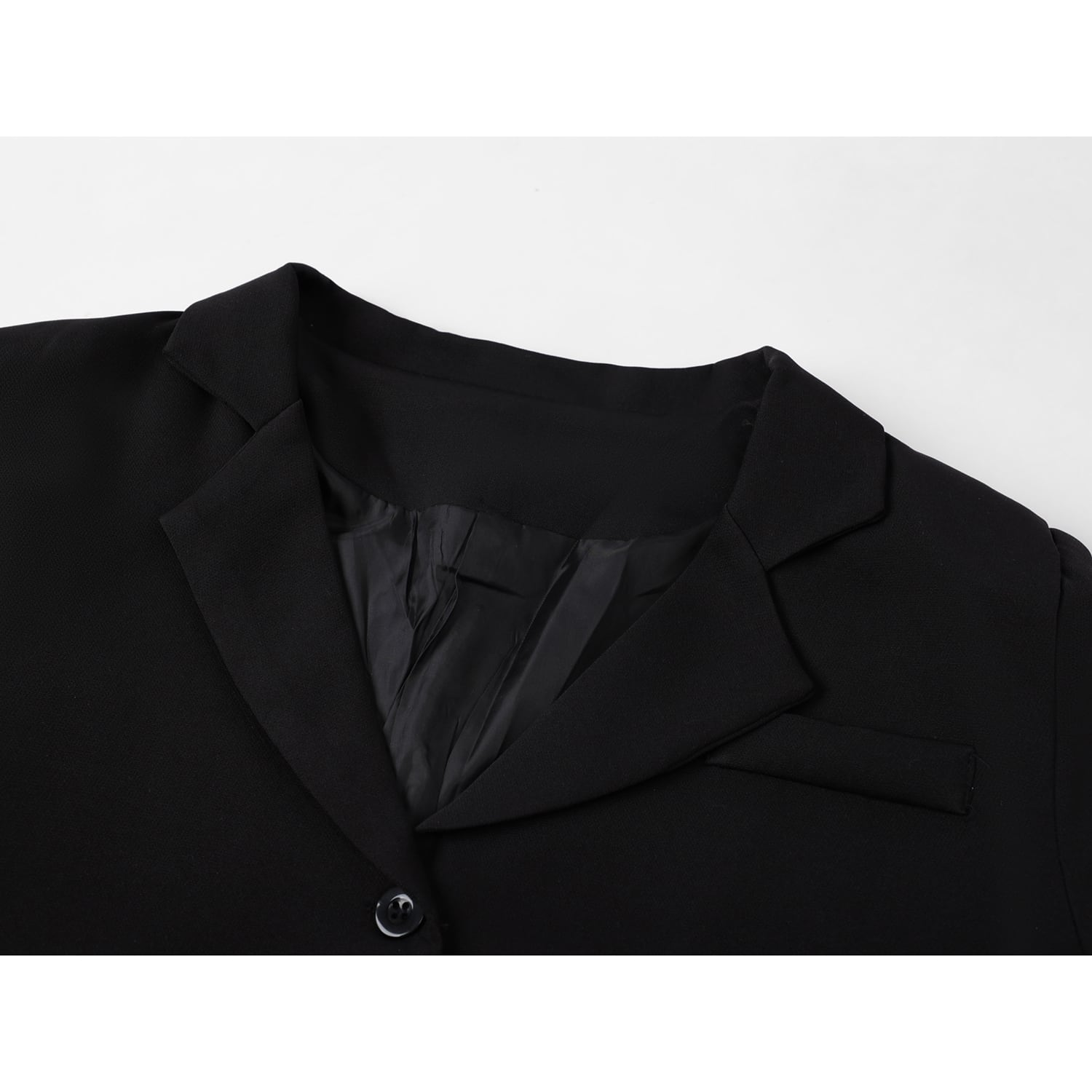 [LHSEN Series] ★Outer★ Blazer Jacket Short Length Ribbon Color Scheme Easy to Match Black Black