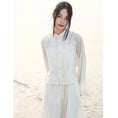 Load image into Gallery viewer, [Daiseiryuu 4 Series] ★Chinese-style tops★ Outerwear, shirts, long-sleeved shirts, sun protection, Chinese clothing, gray
