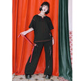 Load image into Gallery viewer, [Kokaisha Series] ★China style pants★ Chiffon gaucho pants Spring/Summer Loose Black Black SML XL
