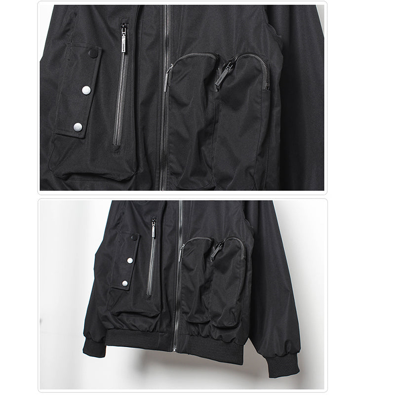 [WL Series]★Jacket★ Outerwear Unisex Men's Casual Unique Design Black Cool