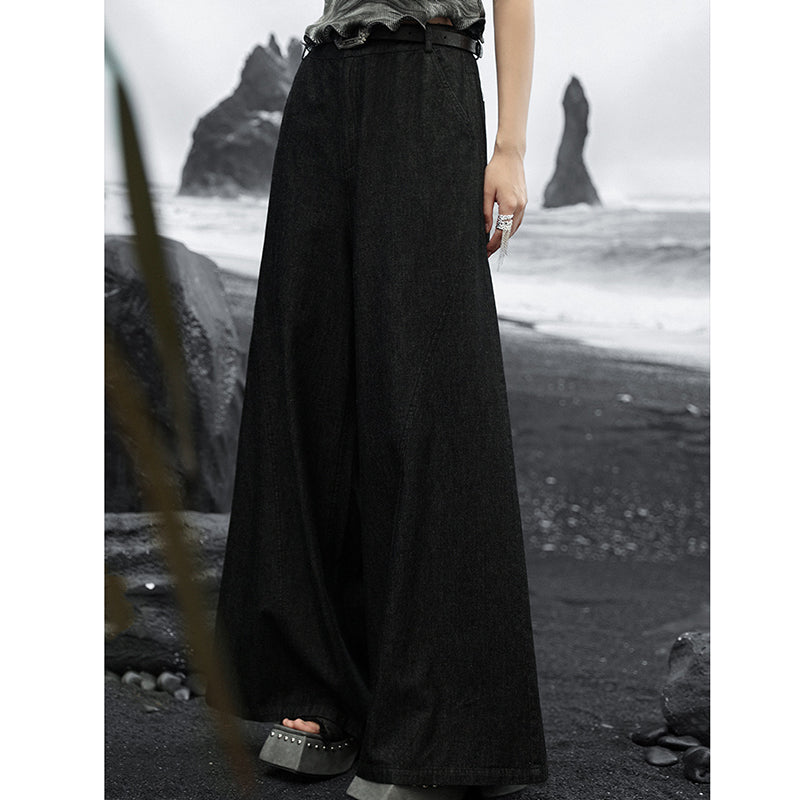 [Big Blue Dragon Series]★China style trousers★Bottoms Gaucho pants Loose Casual Black Black