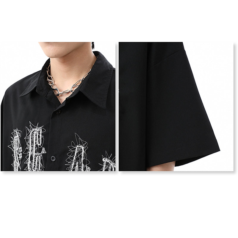 [YOUSHIQI Series]★China Style Shirt★ Tops Unisex Men's China Button Black