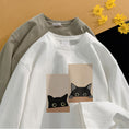 Gallery viewerに画像を読み込む, 【SENSUシリーズ】★Tシャツ★ 5color 長袖Tシャツ 男女兼用 メンズ 大きいサイズ 猫 ねこ プリント コットン
