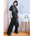 Load image into Gallery viewer, [Kokaisha Series] ★China style pants★ Chiffon gaucho pants Spring/Summer Loose Black Black SML XL
