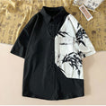 Load image into Gallery viewer, [BIGEMAN Series] ★China style tops★ 2color shirt, bamboo pattern, bamboo, short sleeves, unisex, men's, large size, black white
