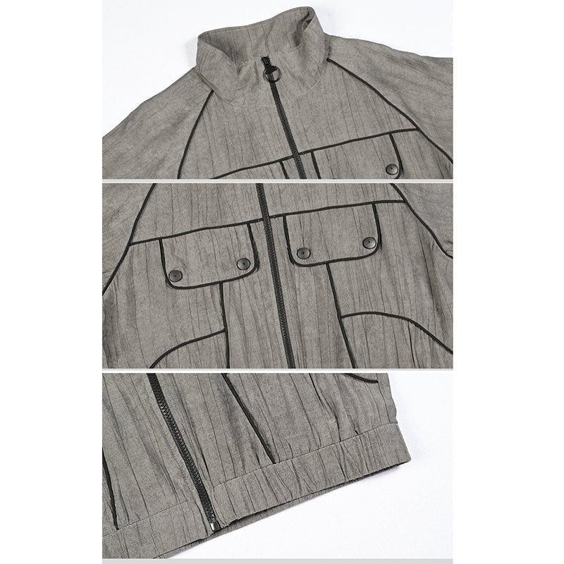 [Daiseiryuu 4 Series] ★Chinese-style tops★ Outerwear, shirts, long-sleeved shirts, sun protection, Chinese clothing, gray