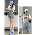 Load image into Gallery viewer, [Flower Series] ★Shorts★ Shorts Pants Denim 2color Easy to match Summer SML Blue Black
