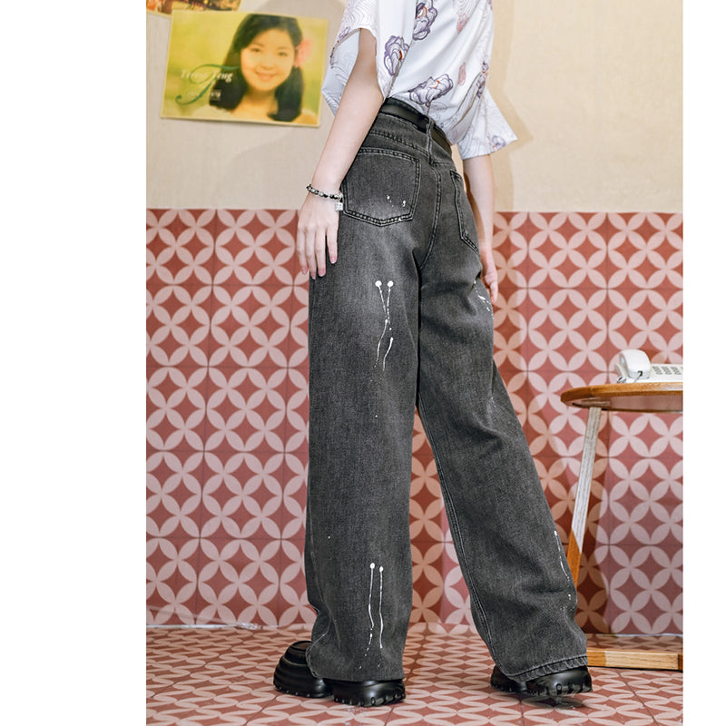 [Kokaisha Series] ★China style pants★ Chiffon gaucho pants Spring/Summer Loose Black Black SML XL