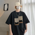 Gallery viewerに画像を読み込む, 【PPGシリーズ】★Tシャツ★ 5color トップス 男女兼用 メンズ 猫 ねこ ネコ 可愛い 黒 白 青 灰 大きいサイズ
