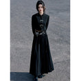 Load image into Gallery viewer, [Yunman slanted hairpin series] ★China style skirt★ Skirt with chain Bottoms Long skirt Chinese clothes Slimming black Black
