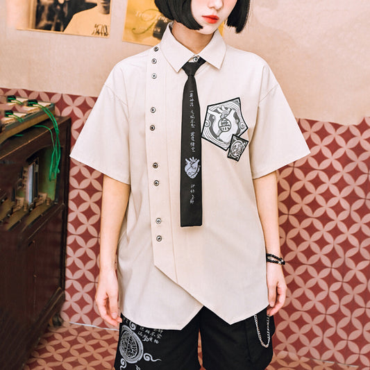 [Kogaisha - Pure Heart Series] ★Chinese-style top★ Short-sleeved shirt, unique, original design