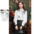 Load image into Gallery viewer, [Misslin Fashion Series]★China style top★ Shirt, long sleeve shirt, ink pattern, ladies, improves temperament, cute
