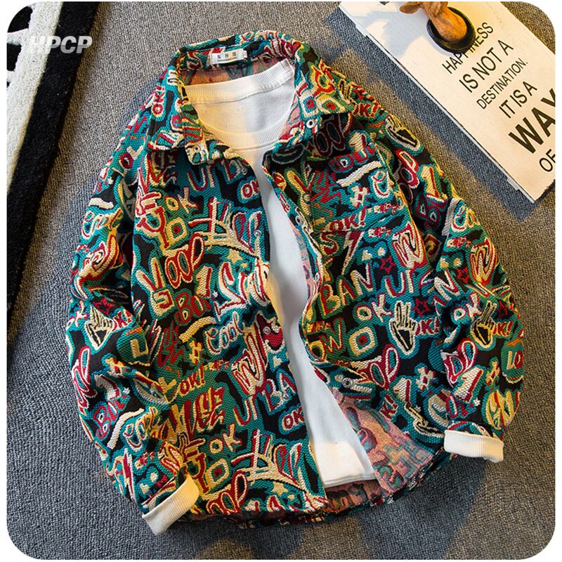 [HPCP Series]★Shirt★ Tops Outerwear Unisex Men's Casual Retro Folk Style Ethnic Style