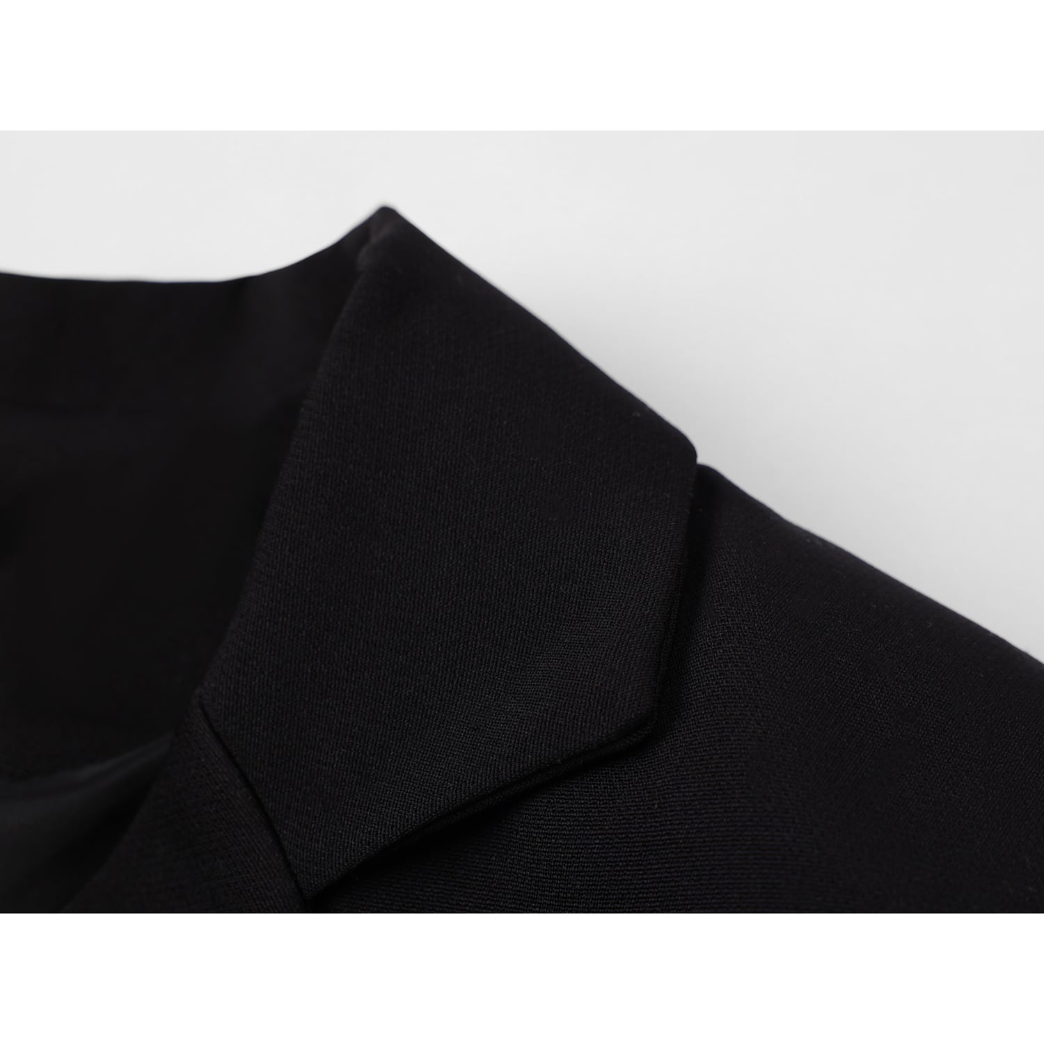 [LHSEN Series] ★Outer★ Blazer Jacket Short Length Ribbon Color Scheme Easy to Match Black Black