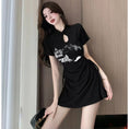 Load image into Gallery viewer, [MEILIFANG series] ★Chinese style dress★ 2 colors Panda Black Gray Short length Sexy
