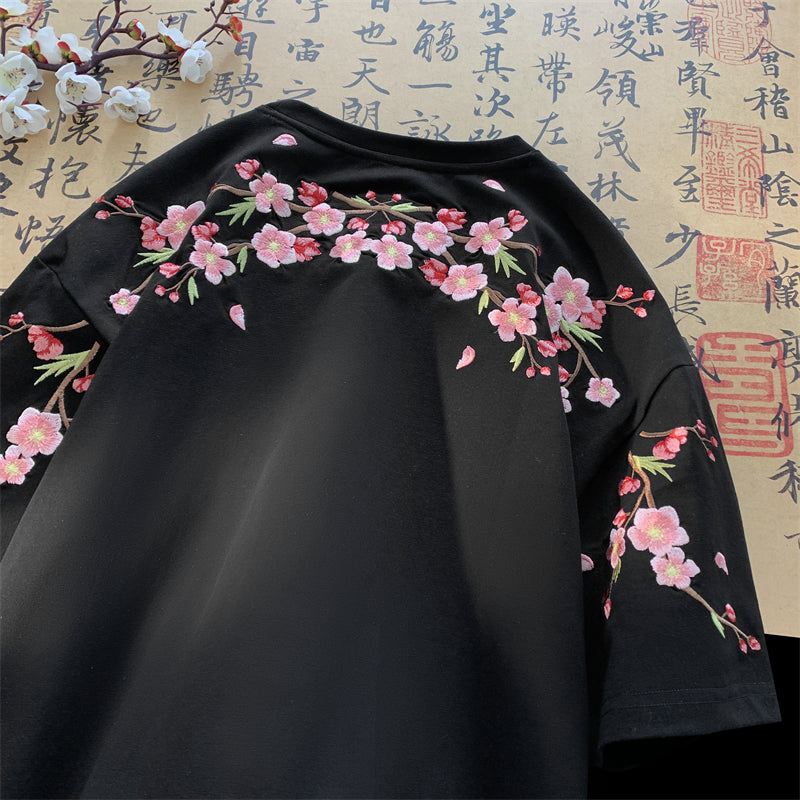 [JIWU series] ★Chinese style tops★ 2 colors Shirt Outerwear Short sleeve Denim Unisex Men's Casual Black Blue