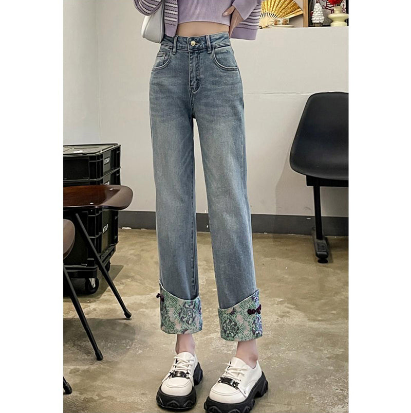 [HANMOYAN Series] ★Denim pants★ Pants Bottoms Butterfly Unique Women's Cute Easy to match