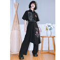 Load image into Gallery viewer, [Kokaisha Series] ★China style pants★ Chiffon gaucho pants Spring/Summer Loose Black Black SML XL
