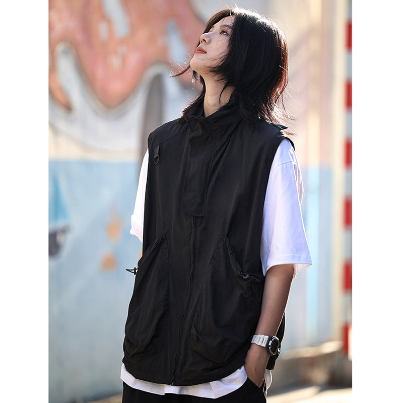 [JIWU series] ★Chinese style tops★ 2 colors Shirt Outerwear Short sleeve Denim Unisex Men's Casual Black Blue