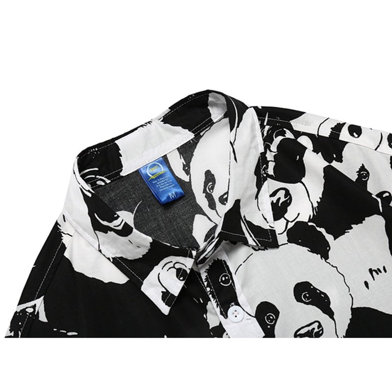 Very popular item [BEAT BOY series]★China style shirt★ Letter pattern Kanji short sleeve shirt Floral pattern shirt Print tops Unisex Men's ML XL 2XL