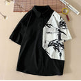 Load image into Gallery viewer, [BIGEMAN Series] ★China style tops★ 2color shirt, bamboo pattern, bamboo, short sleeves, unisex, men's, large size, black white
