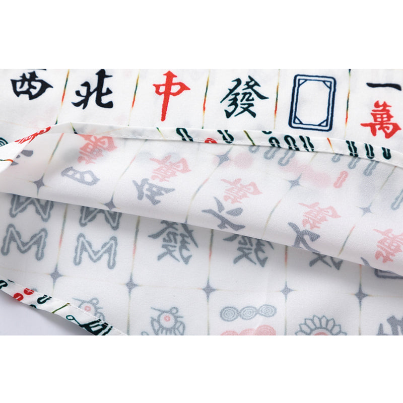 Very popular item [BEAT BOY series]★China style shirt★ Letter pattern Kanji short sleeve shirt Floral pattern shirt Print tops Unisex Men's ML XL 2XL