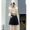 Load image into Gallery viewer, [Flower Series] ★Shorts★ Shorts Pants Denim 2color Easy to match Summer SML Blue Black
