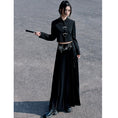 Load image into Gallery viewer, [Yunman slanted hairpin series] ★China style skirt★ Skirt with chain Bottoms Long skirt Chinese clothes Slimming black Black
